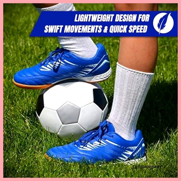 Lightweight Indoor Soccer Shoes with Synthetic Upper and Non-Marking Rubber